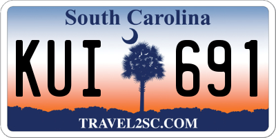 SC license plate KUI691