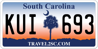 SC license plate KUI693
