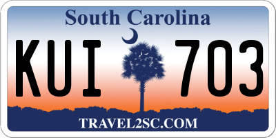 SC license plate KUI703