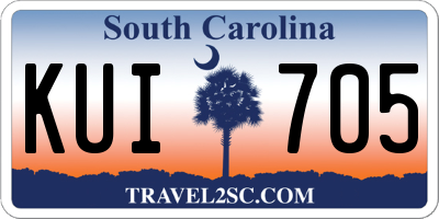 SC license plate KUI705