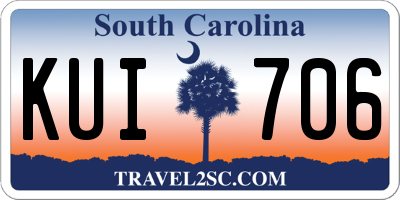 SC license plate KUI706