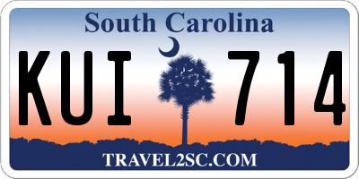SC license plate KUI714
