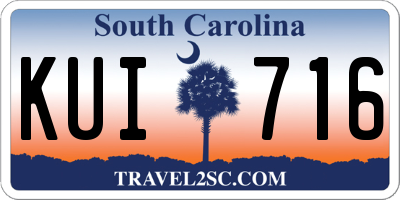 SC license plate KUI716