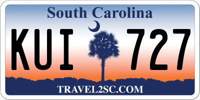 SC license plate KUI727