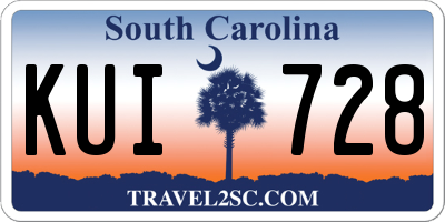 SC license plate KUI728