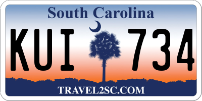SC license plate KUI734