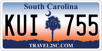 SC license plate KUI755