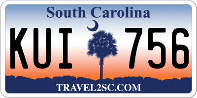 SC license plate KUI756