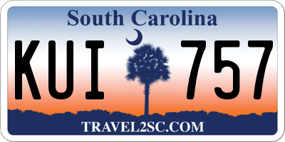 SC license plate KUI757