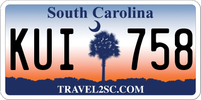 SC license plate KUI758