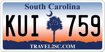 SC license plate KUI759