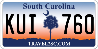 SC license plate KUI760