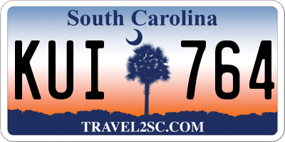 SC license plate KUI764