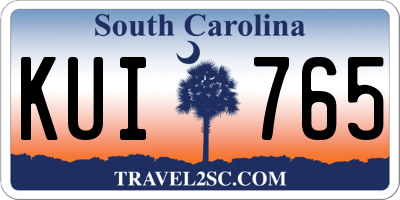SC license plate KUI765
