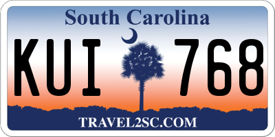 SC license plate KUI768
