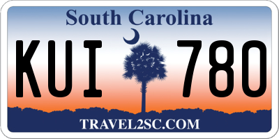 SC license plate KUI780