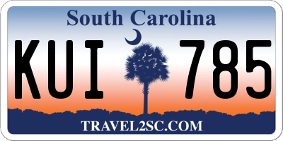 SC license plate KUI785