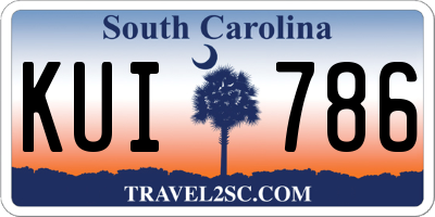 SC license plate KUI786