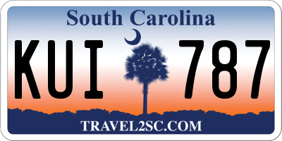 SC license plate KUI787
