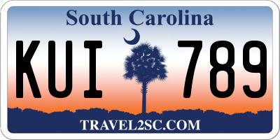 SC license plate KUI789