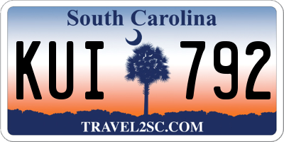 SC license plate KUI792