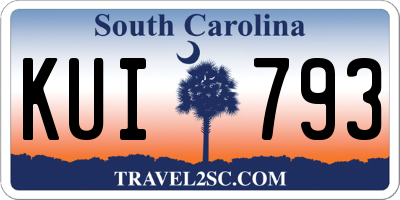 SC license plate KUI793