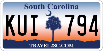 SC license plate KUI794