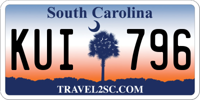 SC license plate KUI796