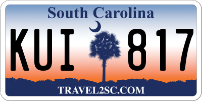 SC license plate KUI817