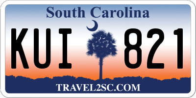 SC license plate KUI821