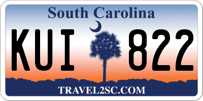 SC license plate KUI822