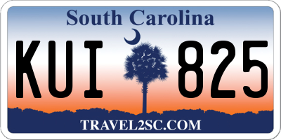 SC license plate KUI825