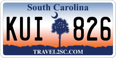 SC license plate KUI826