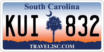 SC license plate KUI832