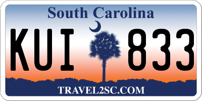SC license plate KUI833