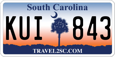 SC license plate KUI843