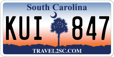 SC license plate KUI847