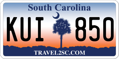 SC license plate KUI850