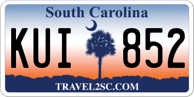 SC license plate KUI852