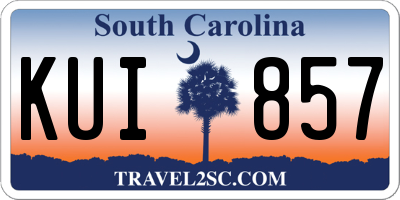 SC license plate KUI857