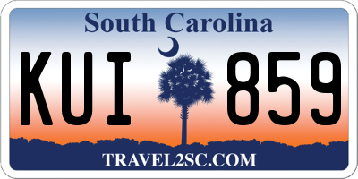 SC license plate KUI859
