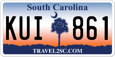 SC license plate KUI861