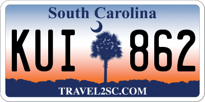 SC license plate KUI862
