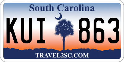 SC license plate KUI863