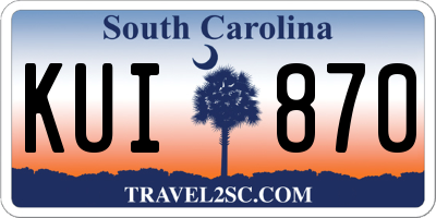 SC license plate KUI870