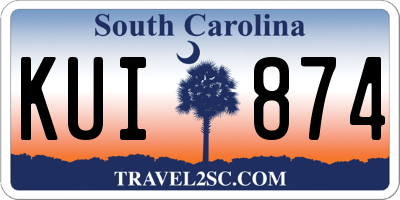 SC license plate KUI874