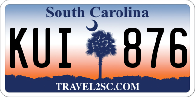 SC license plate KUI876