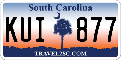 SC license plate KUI877