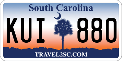SC license plate KUI880