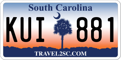SC license plate KUI881